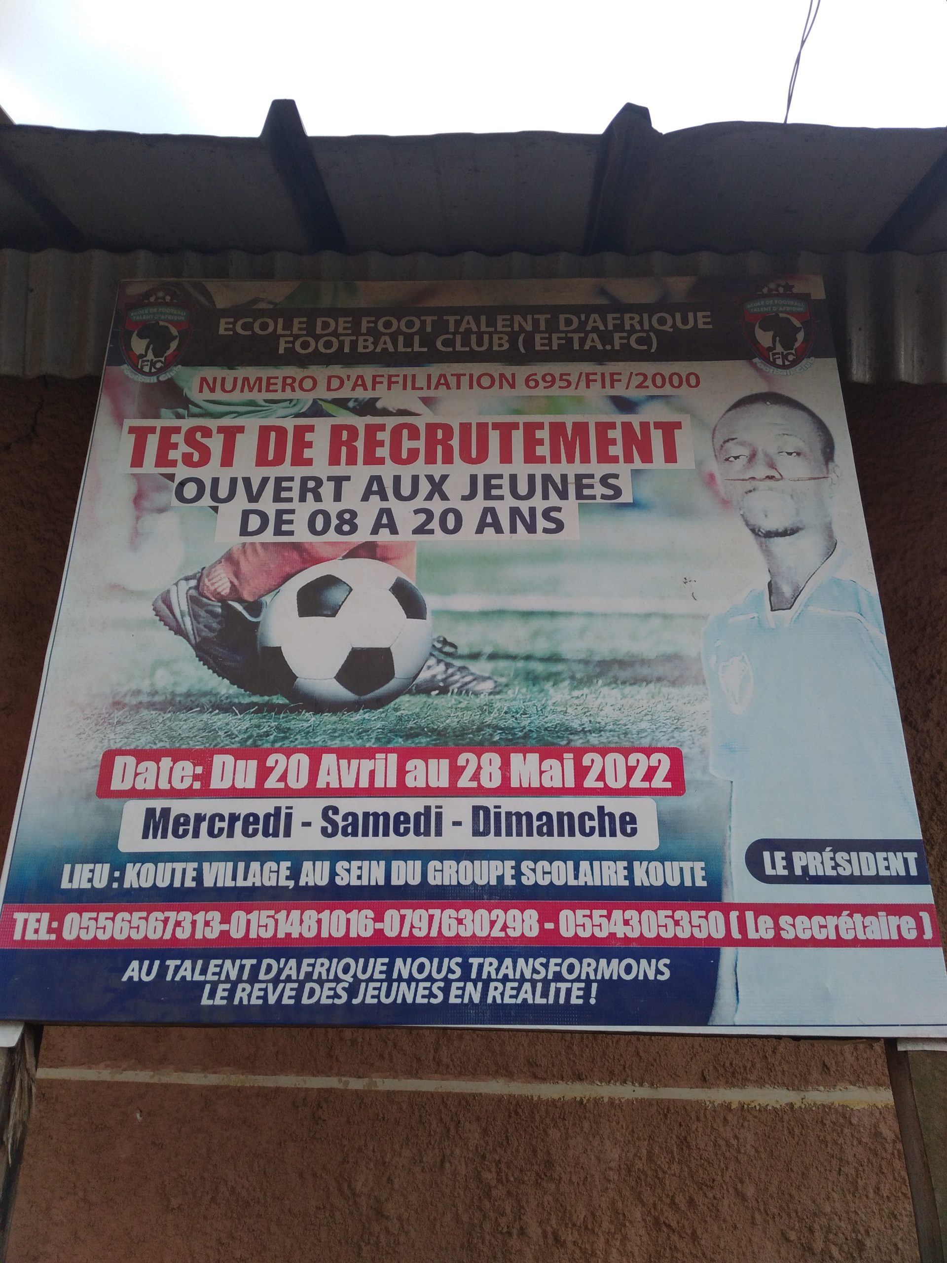 Nous apportons de l'aide à tous ceux qui on le talent en football