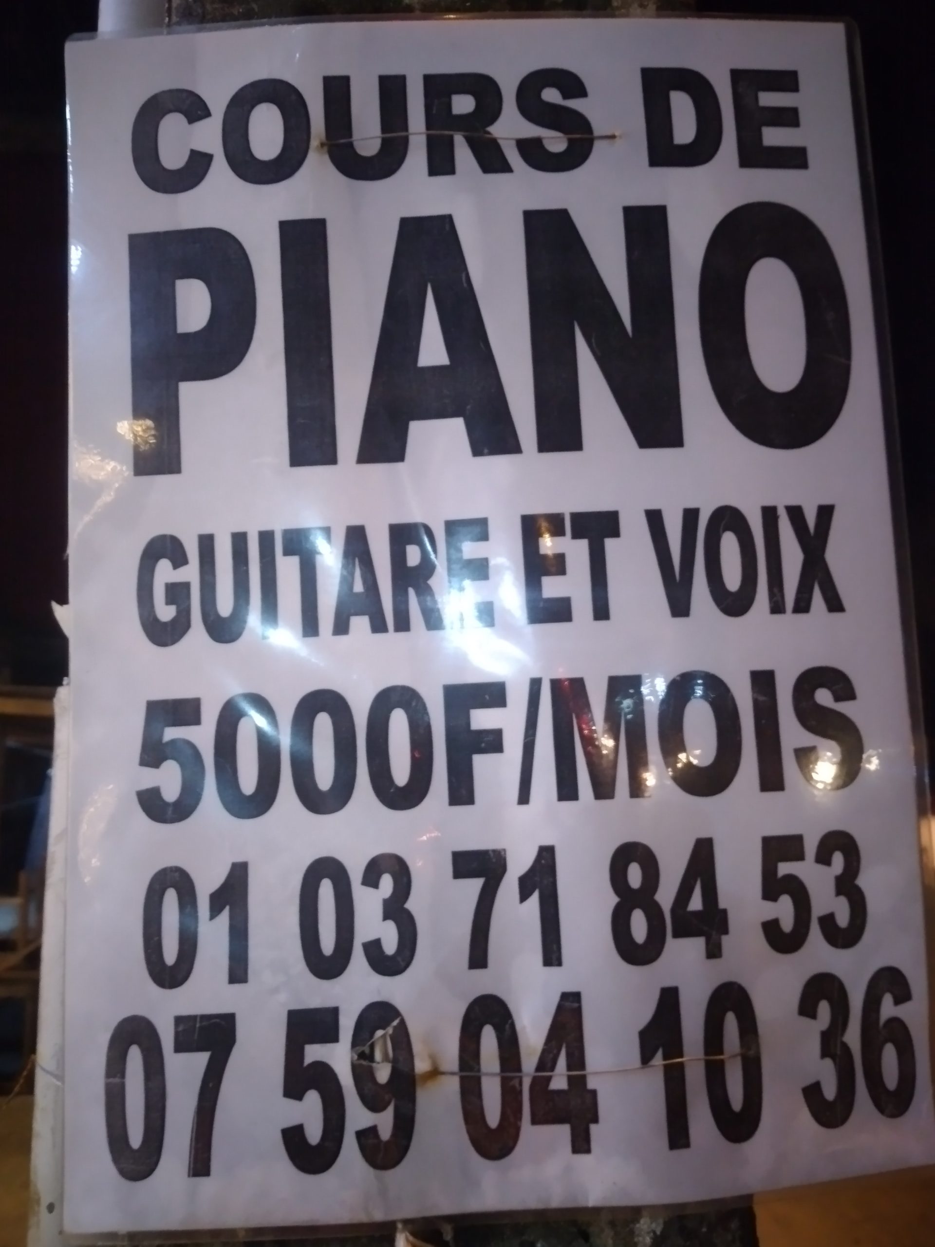 Je donne des cours de piano
