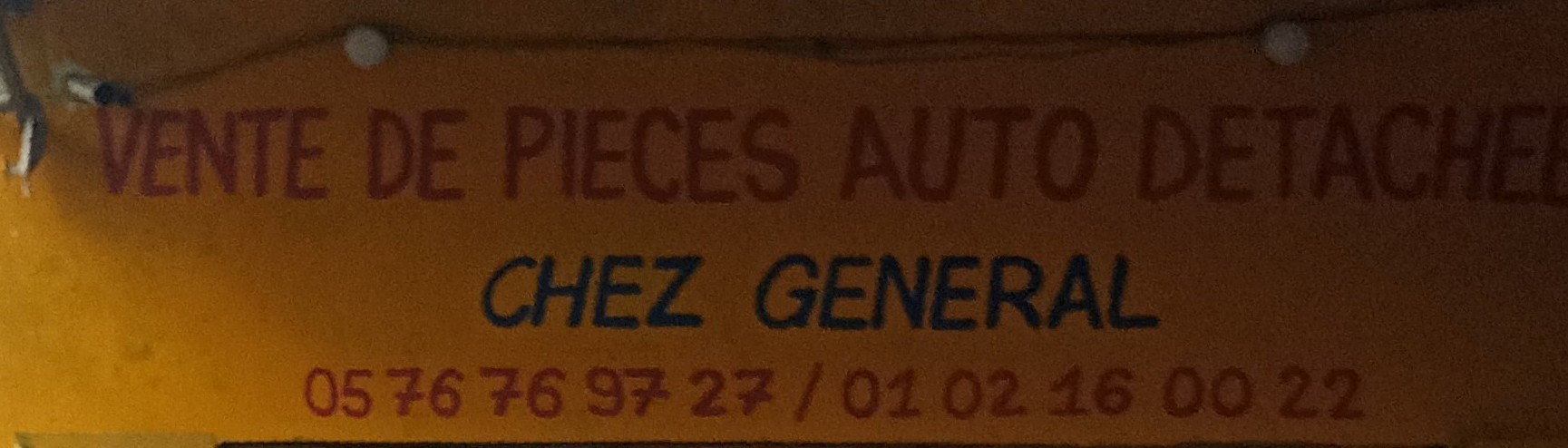 Vente de pièces détachées auto chez Général