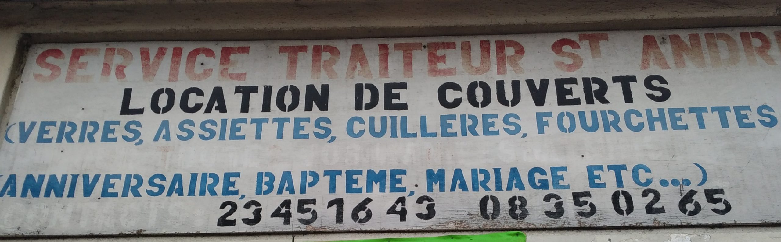 Service traiteur et location de chaises et bâche