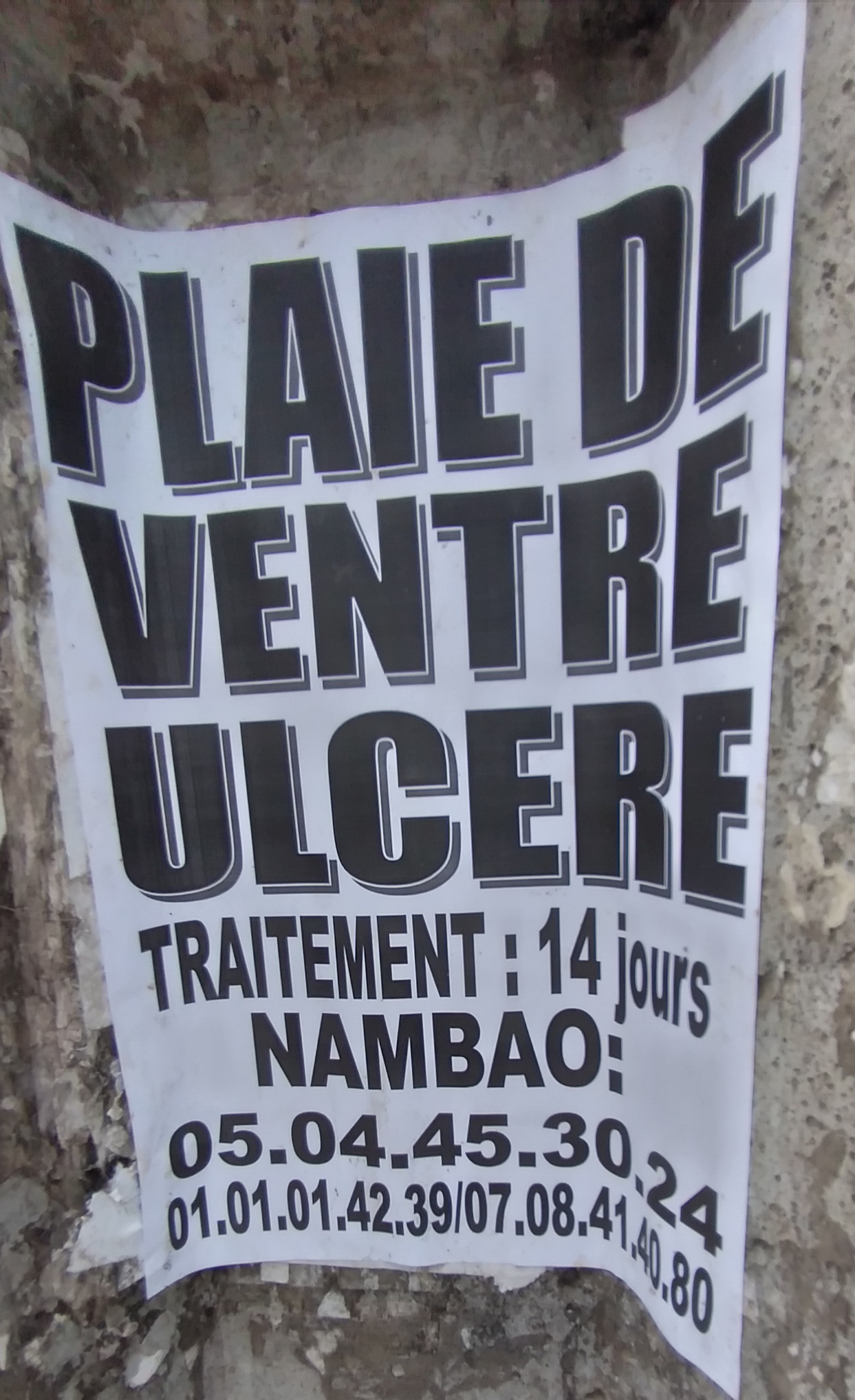 Traiter l'ulcère et les plaies de ventre en 14 jour