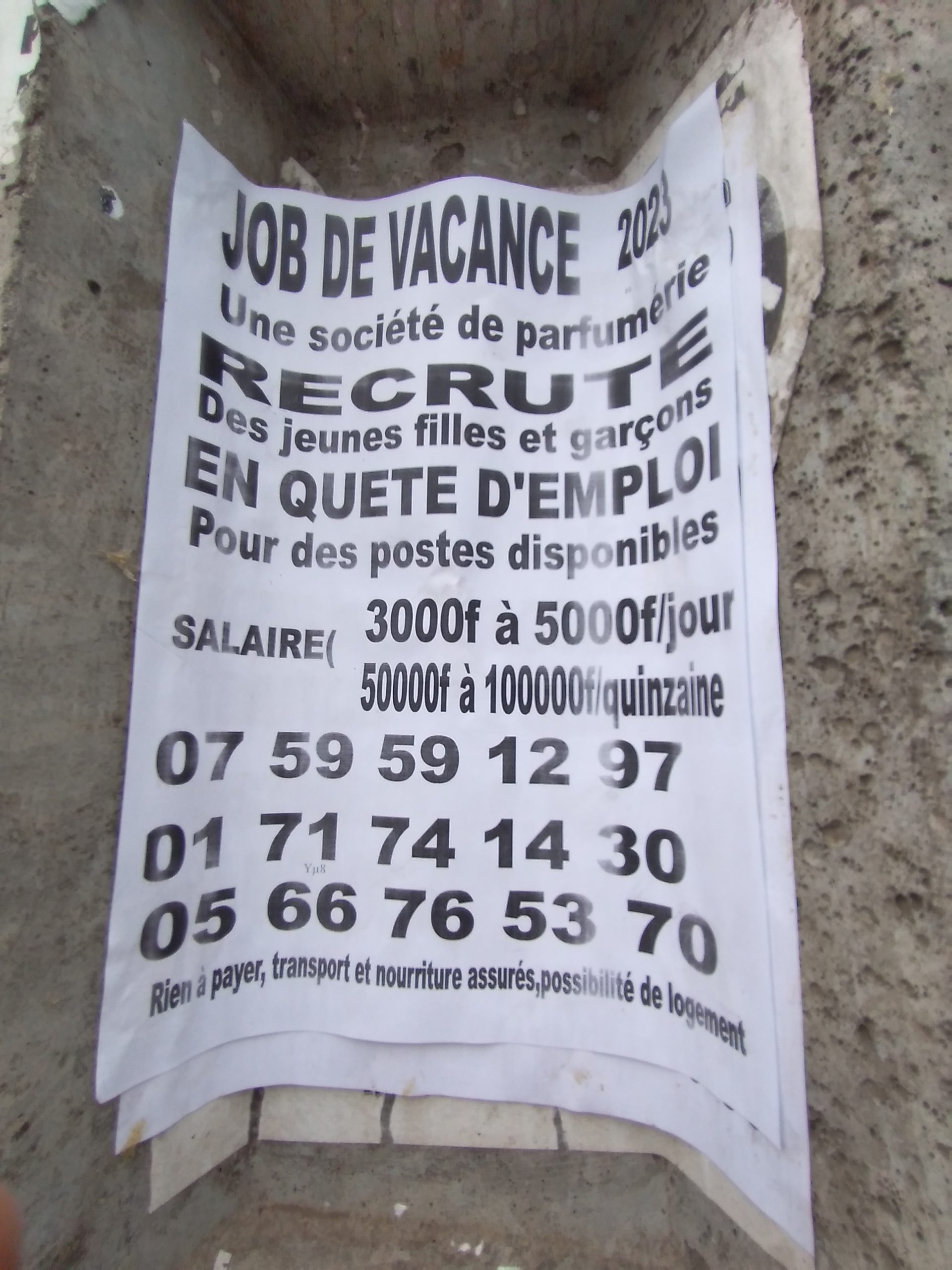 Job de vacance