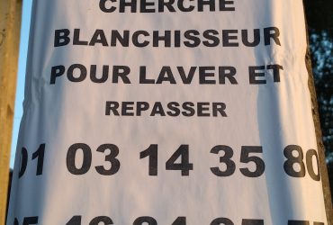 Un particulier cherche un blanchisseur et aussi laveur et repasseur