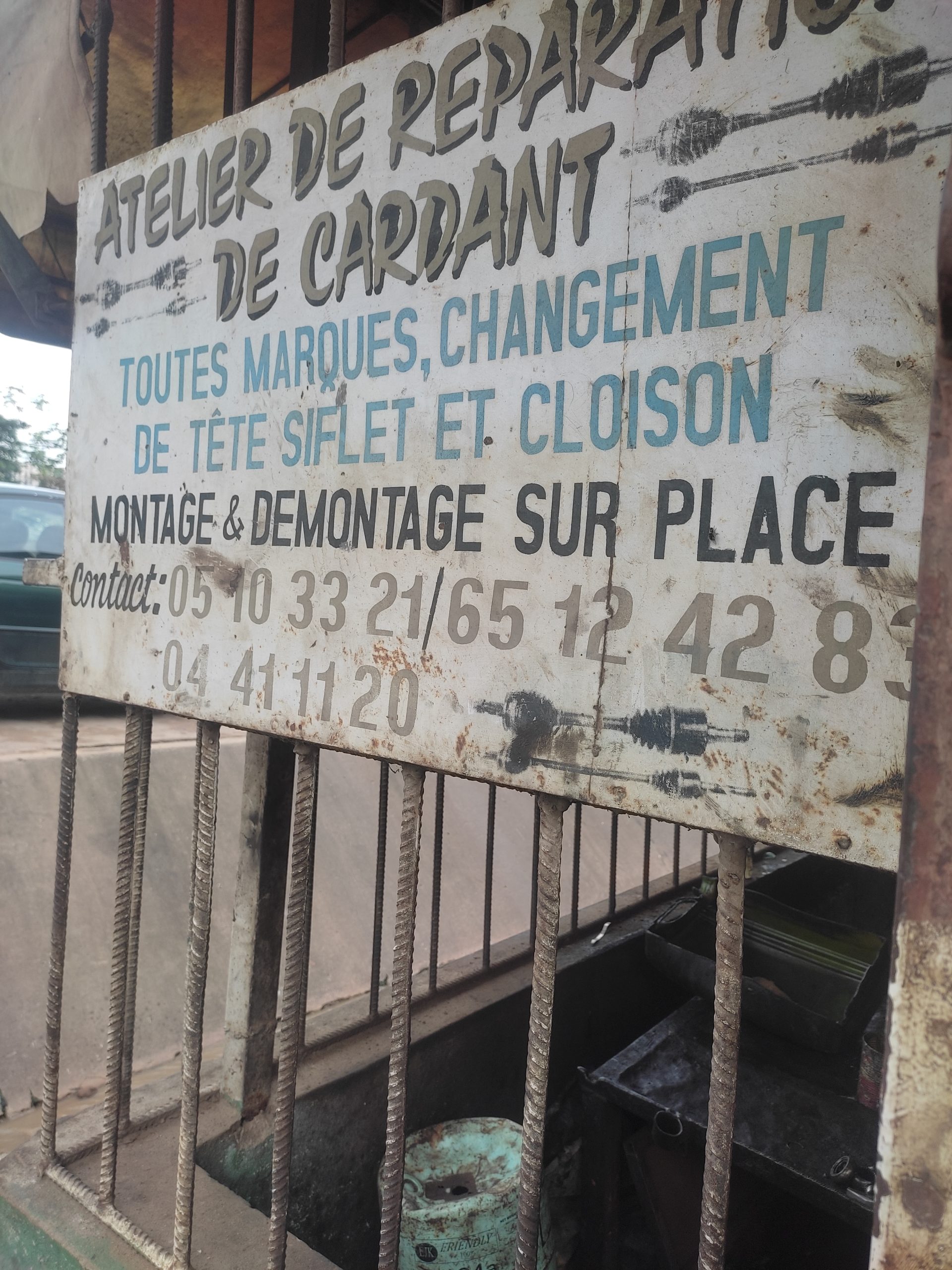 Atelier de réparation de Cardans